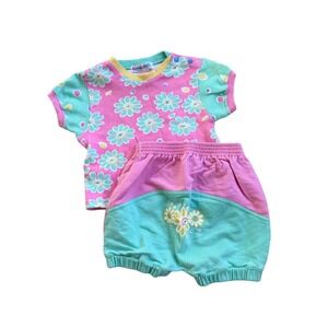 Gymboree Pink & Aqua Floral Kids Matching Set